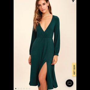 Lulu’s green l/s midi dress